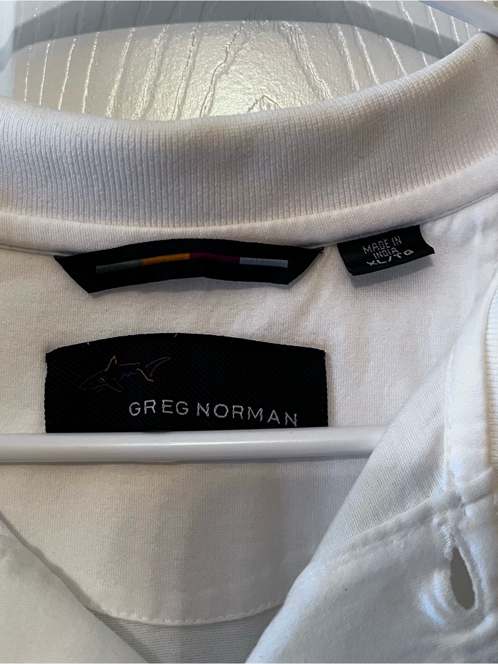 Greg Norman Collection White Polo with STARR PASS GOLF Logo - Picture 3 of 7